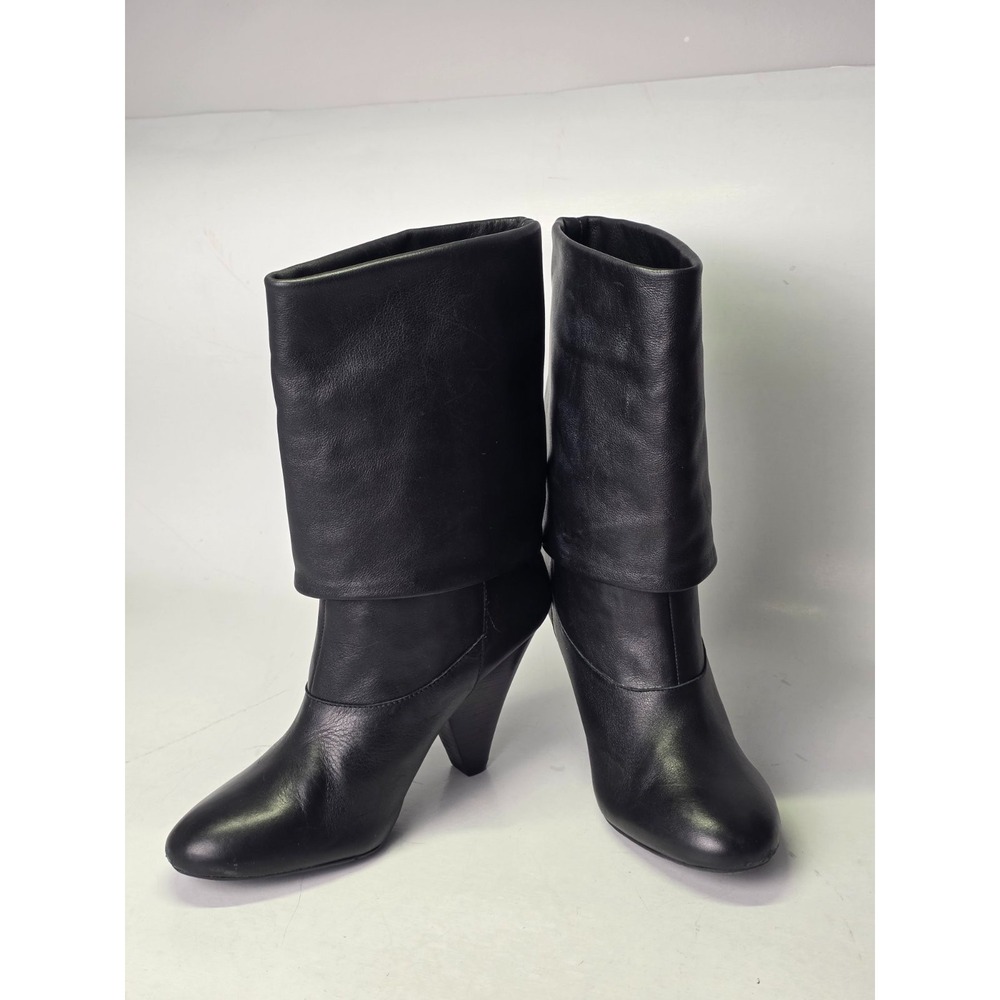 GIANNI BINI‎ Women's Boots Size 8 M Black Leather Heel Ankle Shoes